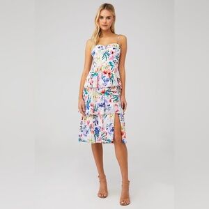 Amanda Uprichard - Rosalia Dress White Floral size MEDIUM - $260 - LIKE NEW